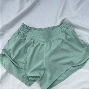 Mint green lulu shorts